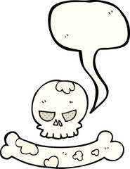 comic book speech bubble cartoon skull and bone symbol