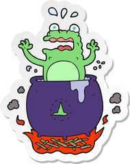sticker of a cartoon funny halloween toad