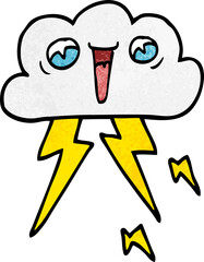 cartoon doodle of thunder cloud