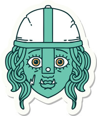 orc fighter character face sticker