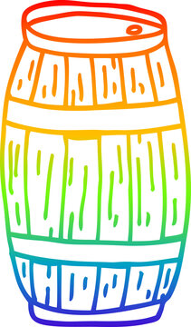 recommend clip art: rainbow gradient line drawing cartoon barrel