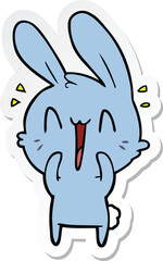 sticker of a cute cartoon rabbit