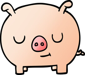 cartoon doodle happy pig