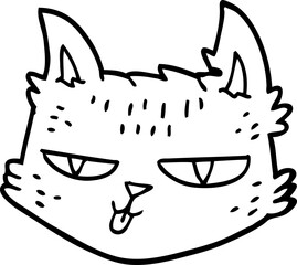 funny line drawing cartoon cat