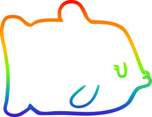 rainbow gradient line drawing cartoon fish