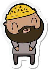 sticker of a cartoon bearded man