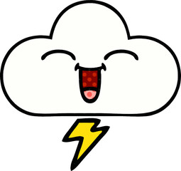 comic book style cartoon thunder cloud