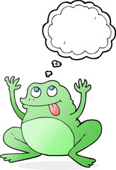 funny thought bubble cartoon frog
