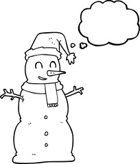 thought bubble cartoon snowman