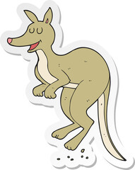 sticker of a cartoon kangaroo