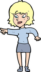 cartoon woman pointing