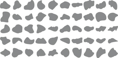 Liquid and fluid shape Black symbol Set of 50