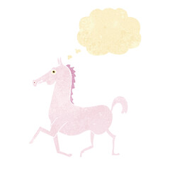 cartoon horse with thought bubble