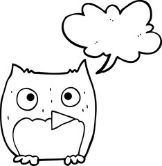 speech bubble cartoon owl