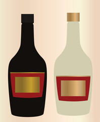 Wine bottle, liquor bottle vector