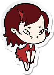 sticker of a cartoon friendly vampire girl