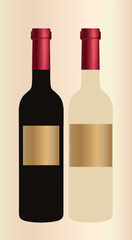 Wine bottle, liquor bottle vector