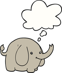 cartoon elephant and thought bubble