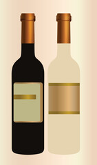 Wine bottle, liquor bottle vector