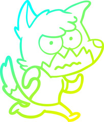 cold gradient line drawing cartoon annoyed fox