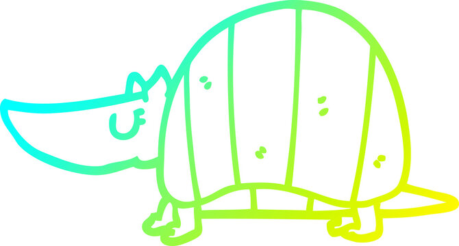 recommend clip art: cold gradient line drawing cartoon armadillo