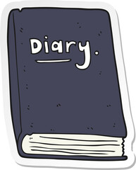 sticker of a cartoon diary