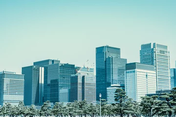 Foto op Canvas Tokyo Marunouchi Business Buildings. The headquarters of some of Japan's largest companies are located near Tokyo Station. © DRN Studio