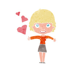 cartoon woman in live