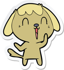Obraz premium sticker of a cute cartoon dog