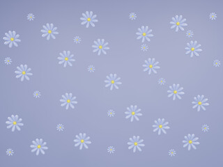 background with flowers, daisy, Flower, pepper, 3D, illustration, cartoon