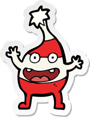sticker of a cartoon funny christmas creature