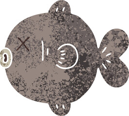 quirky retro illustration style cartoon fish