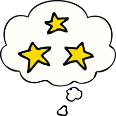 cartoon stars and thought bubble