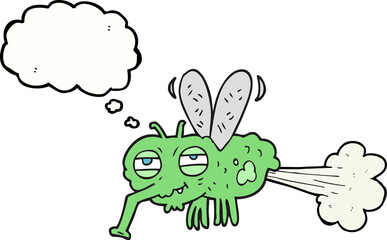 thought bubble cartoon gross farting fly