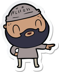 sticker of a cartoon bearded man