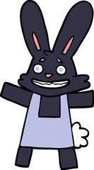 cartoon doodle of a smiling rabbit