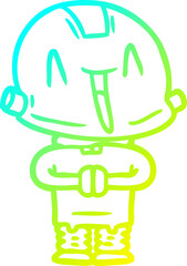 cold gradient line drawing cartoon robot