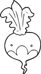 black and white cartoon beet