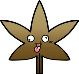 gradient shaded cartoon autumnal leaf