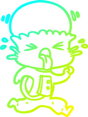 cold gradient line drawing weird cartoon alien