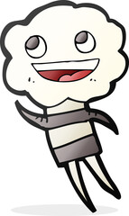 cartoon cute cloud head creature