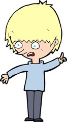 cartoon boy with question