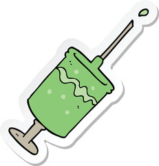 sticker of a cartoon syringe needle