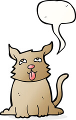 cartoon happy dog with speech bubble