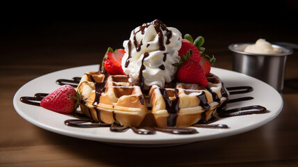 chocolate ice cream waffle