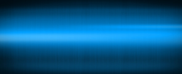 Blue shiny brushed metal. Banner background texture