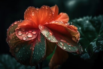 fresh flower with water droplet, morning dew, generative ai