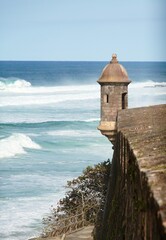 Breaking Waves and Guard House in Old San Juan