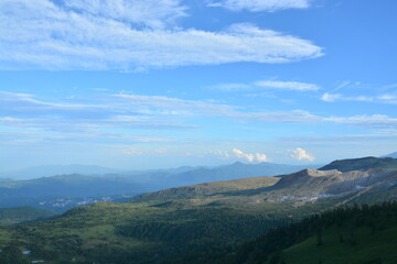 夏の時期の上信越高原国立公園の景色