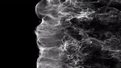 Smoke particle shockwave blowing transition reveal overlay isolated on alpha background